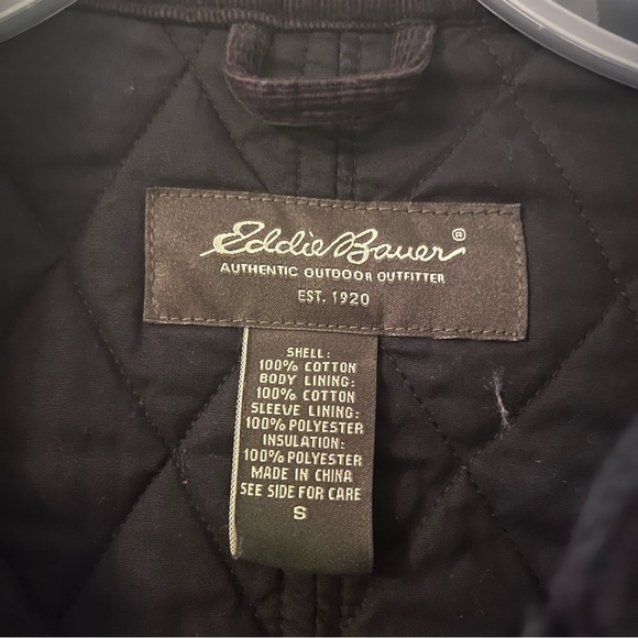 EDDIE BAUER Women’s Black Quilted Corduroy Zip-up Jacket - Picture 14 of 17